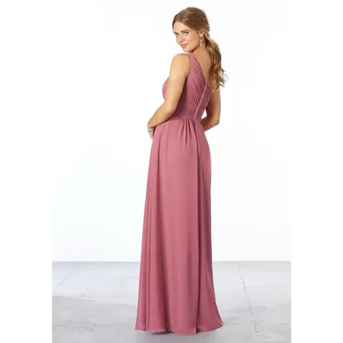 Mori Lee Madeline Rose Gardner One Shoulder Bridesmaid Formal Gown Size 2