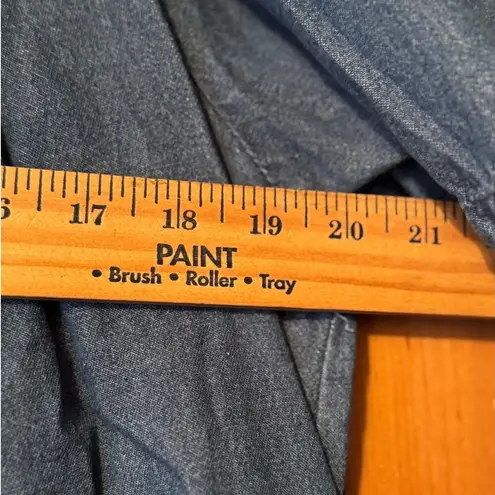 Go Softly Patio dress Button down 100% Cotton Denim L relaxed retro Blue Size L