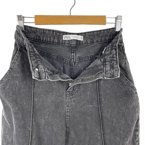 ZARA  Charcoal Black Slouchy Balloon Leg High Rise Jeans Denim Women’s Size 2