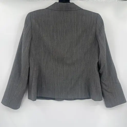 Lafayette 148 Virgin Wool Pin Check Womens Blazer Sz 16 Academia Preppy 2 Button Gray