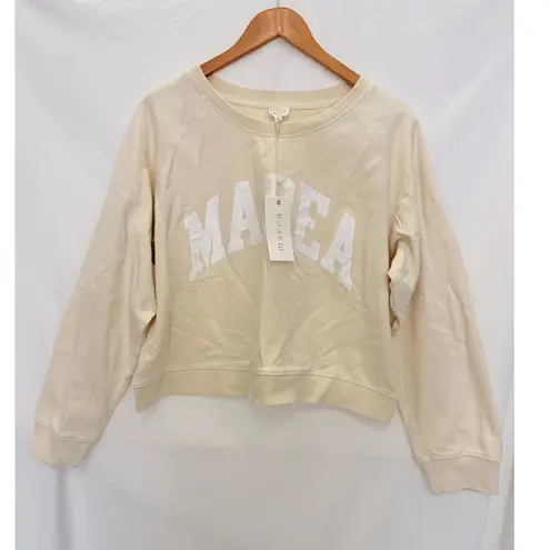 MAREA by Liz Joy NEW Oyster Cropped Pullover Sweater Medium Fisherman Summer