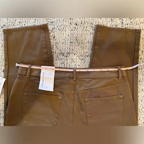 Coldwater Creek Women’s Cropped Flat Front Chino Khaki Pants Brown Size 8, NWT