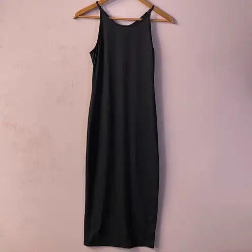 Wet Seal  Black Bodycon Midi Dress EUC Size S
