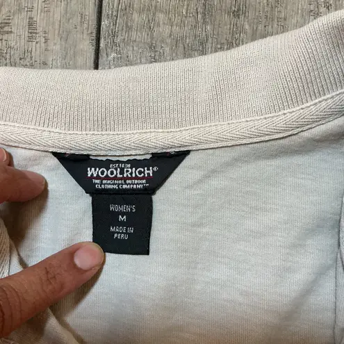 Woolrich Womens Polo Shirt Dress Beige Short Sleeve Casual Comfy Medium