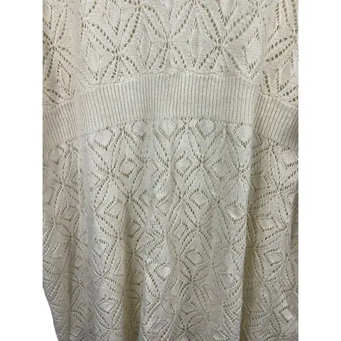 VTG Only Necessities Cream Open Knit Short Sleeve V