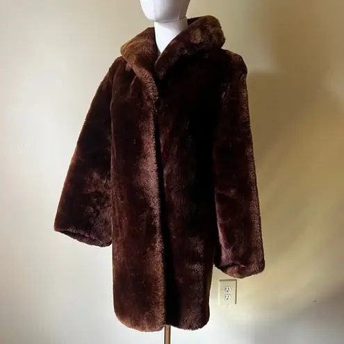 Vintage Brown Faux Fur Coat Costume Theatre Halloween XS/S Heavy Winter Coat