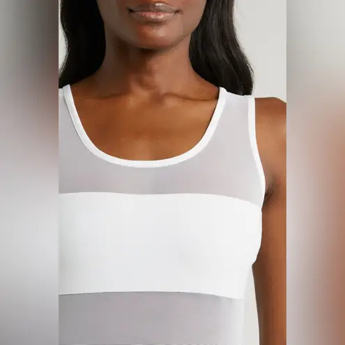 Norma Kamali Dash Dash Mesh Inset One-Piece Swimsuit, Size Medium, $195