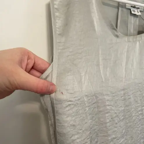 Helmut Lang NEW NWT Chroma Drape Top Silver Gray Satin Layered Cutout Back Tank