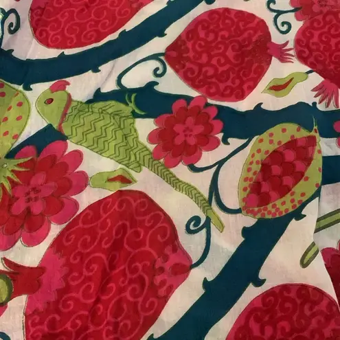 Gretchen Scott Designs Parrot Print Tunic Top Swim Coverup Red