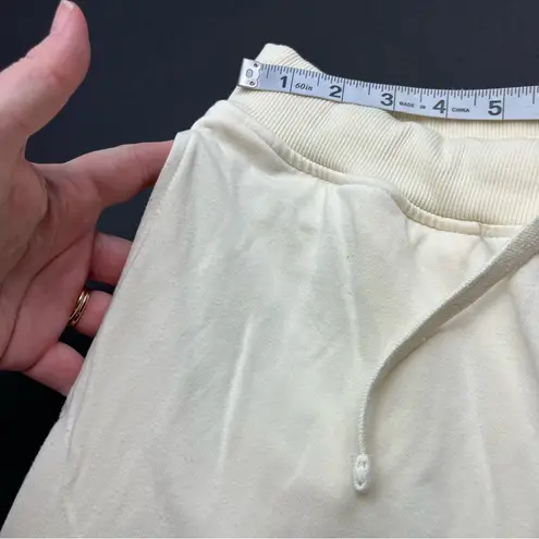 Varley Women SZ Small Cream Jersey Knit Pant Pull-On Drawstring Stretch *FLAWED