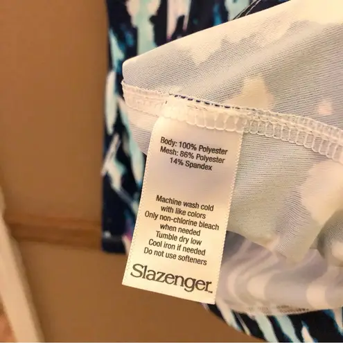 Slazenger Golf Sleeveless Quarter Zip Cutout Top Watercolor Tie Dye Purple S