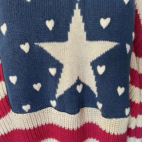 Boyd's Bears Collection Women’s Sweater Sz LG Striped American Flag Hearts USA