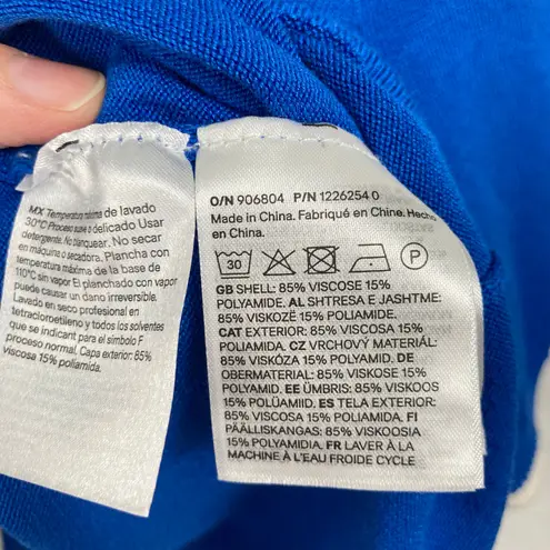 Divided Womens L Blue Polo Fine Knit Short Sleeve Sweater Retro Preppy Tennis Size L