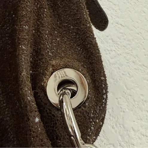 Vintage B. MAKOWSKY Two Tone Brown Genuine Leather Slouchy Satchel Crossbody