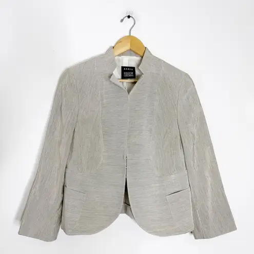 Akris for Bergdorf Goodman Blazer Jacket – Light Gray Pinstripe – Size 12