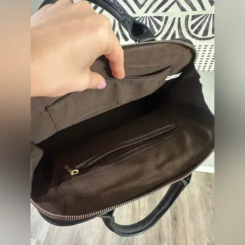 Black Handbag with Gold Accents