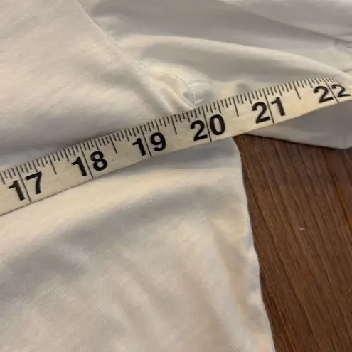 Habitual cotton puff sleeve white button front top large