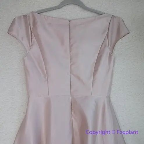 Alfred Sung New! Cap Sleeve Full Skirt Satin Midi Cocktail Dress, size 0R