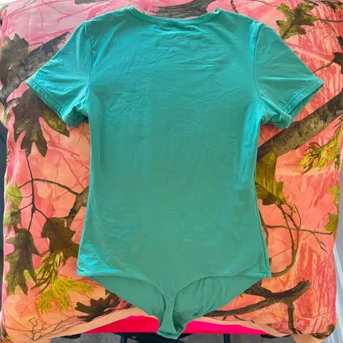 auden teal green blue fitted short sleeve bodysuit