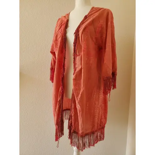 American Rag Cie Boho Kimono Open Front Fringe Cardigan Women’s S/M Tie Dye Size undefined