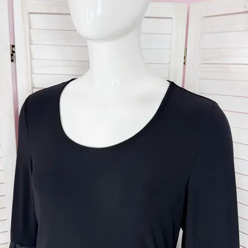 MSK Chiffon Bell Sleeve Jersey Sheath Dress Black Small Gothic Bewitched Boho