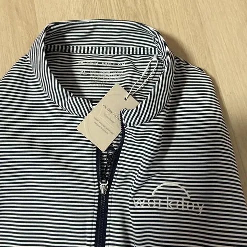 Peter Millar NWT Women Navy White Striped Golf Pullover Sun Protection XL