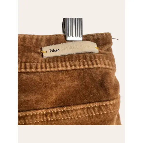 Pilcro and the Letterpress Anthropologie Brown Fit Serig Velvet Skinny Pants 26