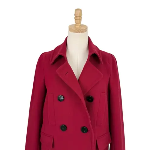 Gerard Darel Wool Double-Breasted Peacoat Red Pink Sz 42FR 10US