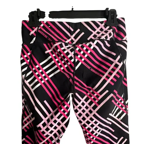 Tommy Hilfiger  Performance Leggings Womens M Pink Plaid Stretch Active Crop