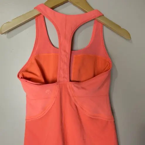 Lululemon Women’s Tank Top Neon Orange/Pink Size 6 Premium Activewear Orange