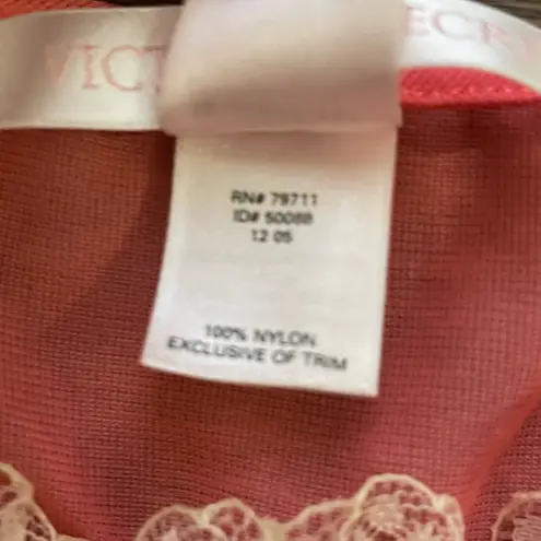 Victoria's Secret Victoria’s Secret Lightweight Sheer BabyDoll Chemise Nightie Coral Cream Medium 