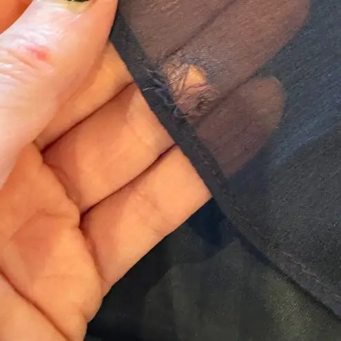 Monique Lhuillier ML Dress Women 6 Navy Blue Chiffon Pleated Fit And Flare Gown