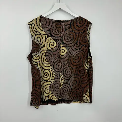 American Vintage Vintage Y2K Fairycore Brown Swirl Tank Top Size 2XL Plus Size Early 2000s