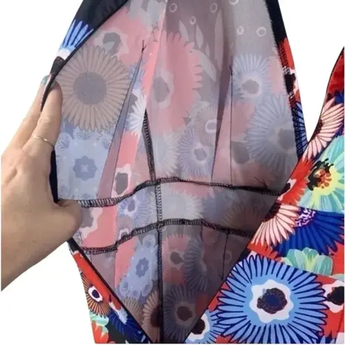 Source Unknown Deep V Neckline Floral Print Maxi Dress, Size Medium Pre-owned - Image 14