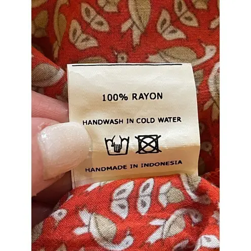 Faithfull the Brand Red Bird Print Rio Off The Shoulder Playsuit Romper Size S