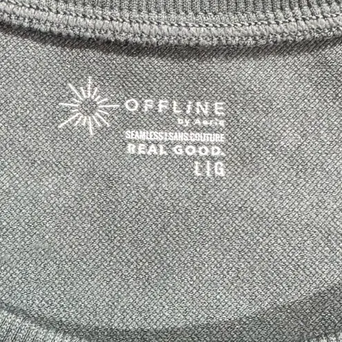 Aerie Offline by  Green Seamless Cropped Short Sleeve Shirt Women’s Large