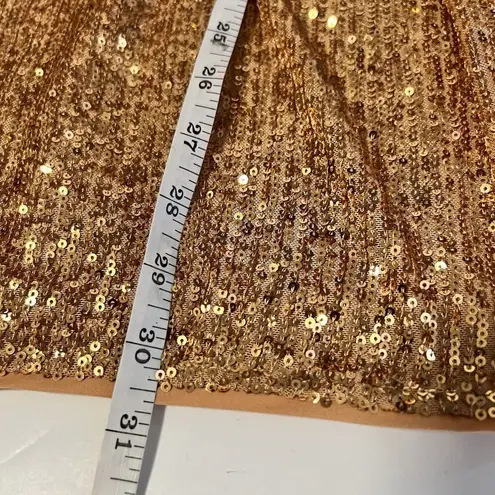 Camila Coelho NEW  Sz XS Cassie Mini Sequin Gold Dress Puff Sleeves Open Back