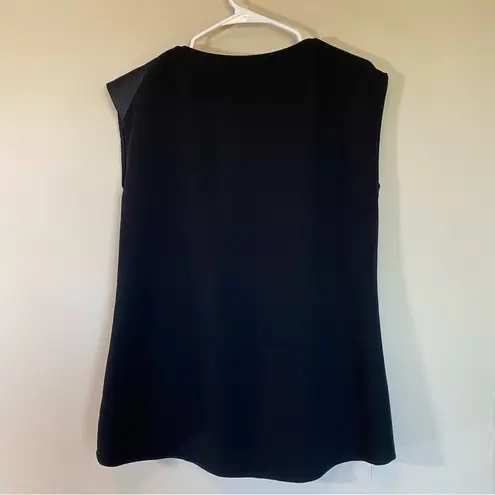 H by Halston Halston sleeveless blouse‎ silk design women’s black medium