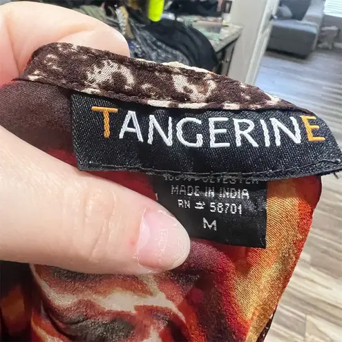 Tangerine Women's Animal Print Blouse M Batwing Sleeve Casual Top