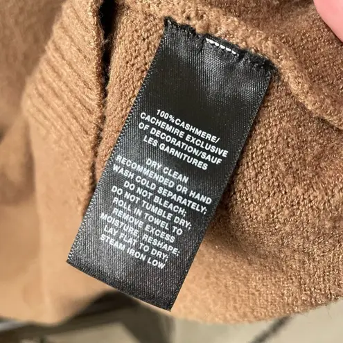 Lafayette 148 Cashmere Cowl Neck Sweater Tunic Caramel Pockets XS S M