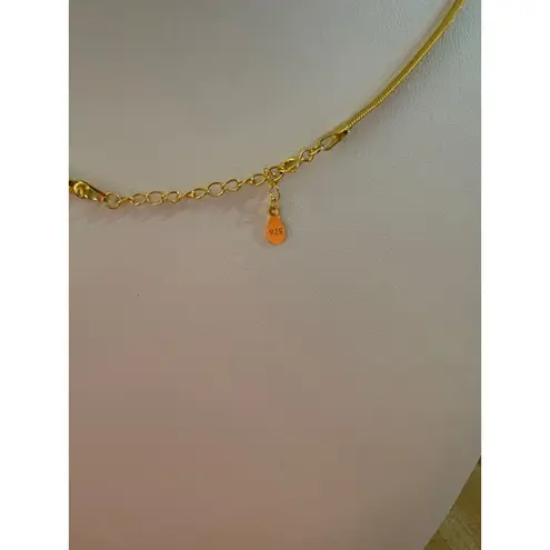 Boutique 3mm Gold Herringbone Necklace | Gold Plated‎ Sterling Silver