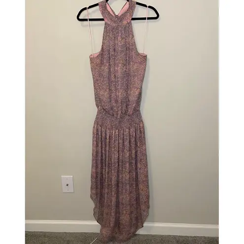 Ramy Brook Pink Paisley Print Halter Midi Dress Size Medium Event Wedding Guest