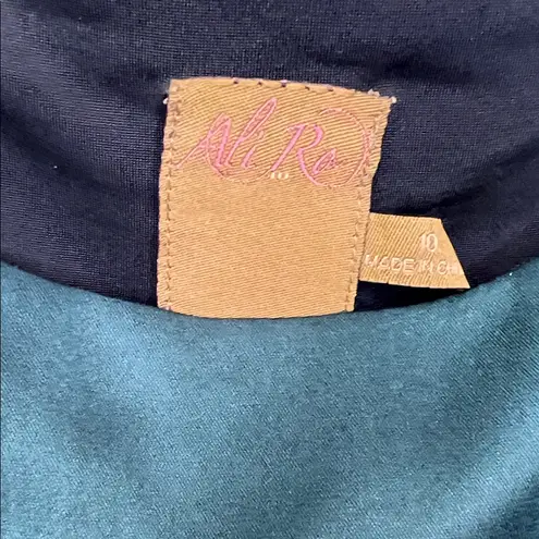 Ali Ro Anthropologie Silk Peacock Feather Dress Size 10