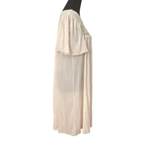 Vintage Pink Lace Nightgown Romantic Peignoir Sz Large Style Coquette Soft Girl