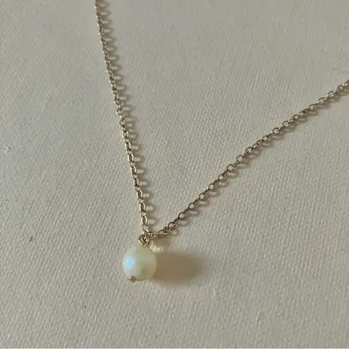 American Vintage Vintage Gold Chain Single Pearl Necklace “Juniper” Simple Classic Elegant Minimal Jewelry