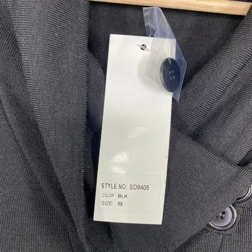 Papillon Black Short Cap Sleeve Button Detail Tunic Top Women's Size Small NWT