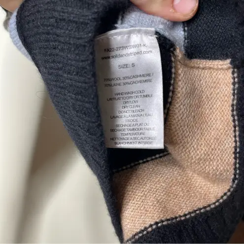 Solid & Striped June Cropped sweater in light blue/tan sz S