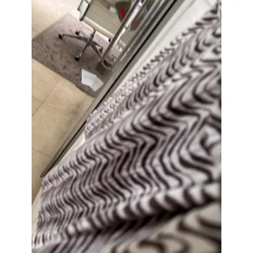 Milly of New York Brown & White Zebra Print Mini Skirt with Wooden Buttons Size M