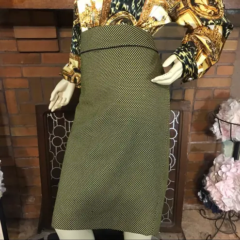 Kasper YELLOW & BLACK TWEED KNEE LENGTH SKIRT (18)