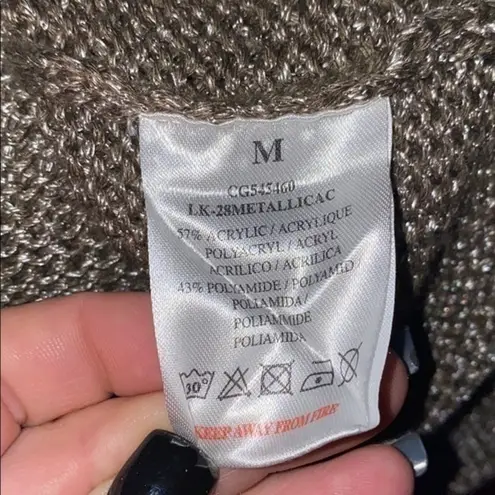 Brave Soul London Green Metallic Sweater Size M